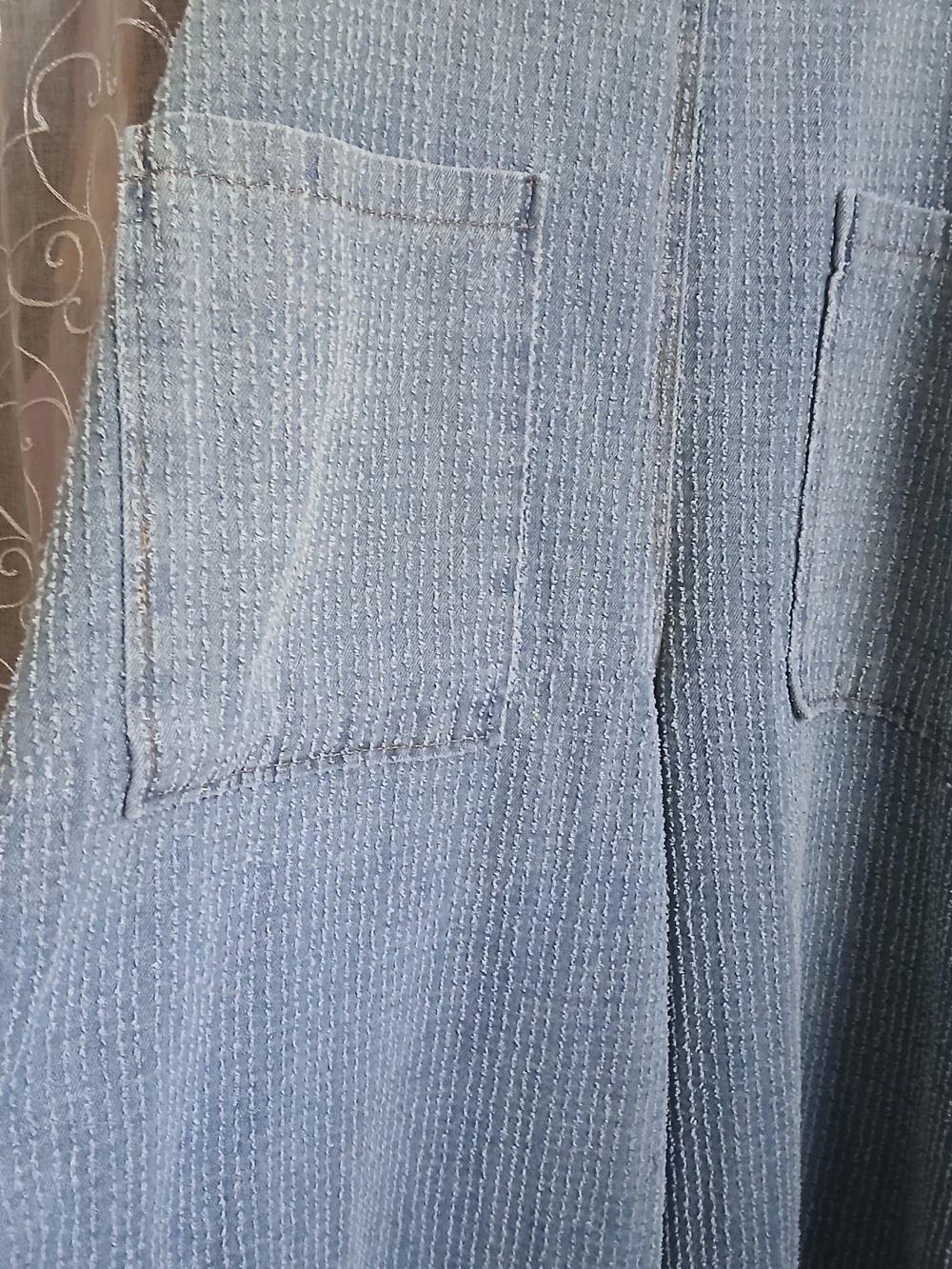 POL Blue Wide-Leg Overalls with Ruffle Hem - Picture 7 of 7
